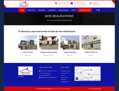 Conception du site web de l'entreprise immobiliÃ¨re Chigata Siloe