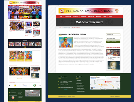 Conception du site web du Festival National d'Afrique